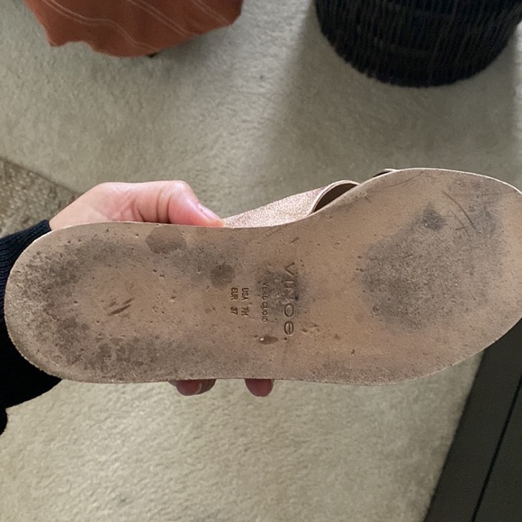 Vince Women's Fairley Leather Slide Sandals - Picture 4 of 6